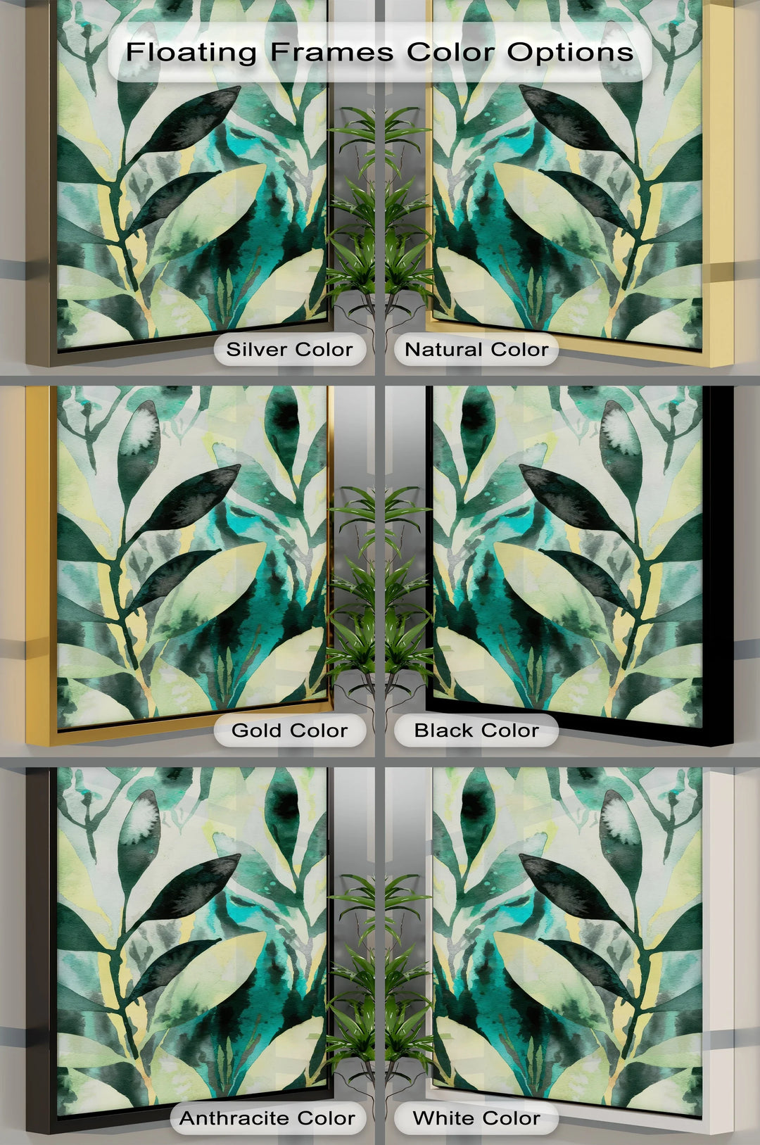 Verdant Harmony – Watercolor Leaf Pattern Canvas Print - MyPhotoStation