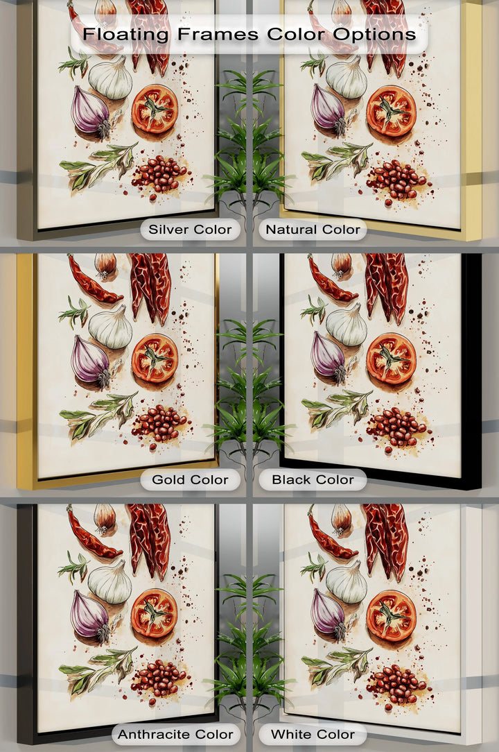 Spice & Flavor Symphony – Culinary Ingredient Canvas Wall Art - MyPhotoStation