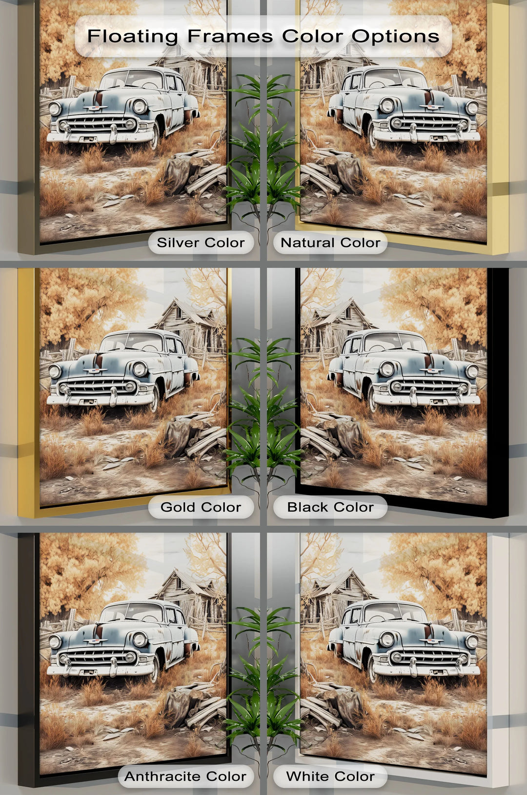 Weathered Elegance by the Farmhouse – Car Canvas Print - MyPhotoStation