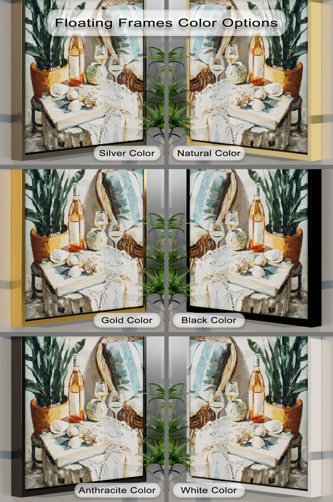 ملخص نباتي أسود وبرونزي لوحات قماشية جدارية | عمل فني مؤطر