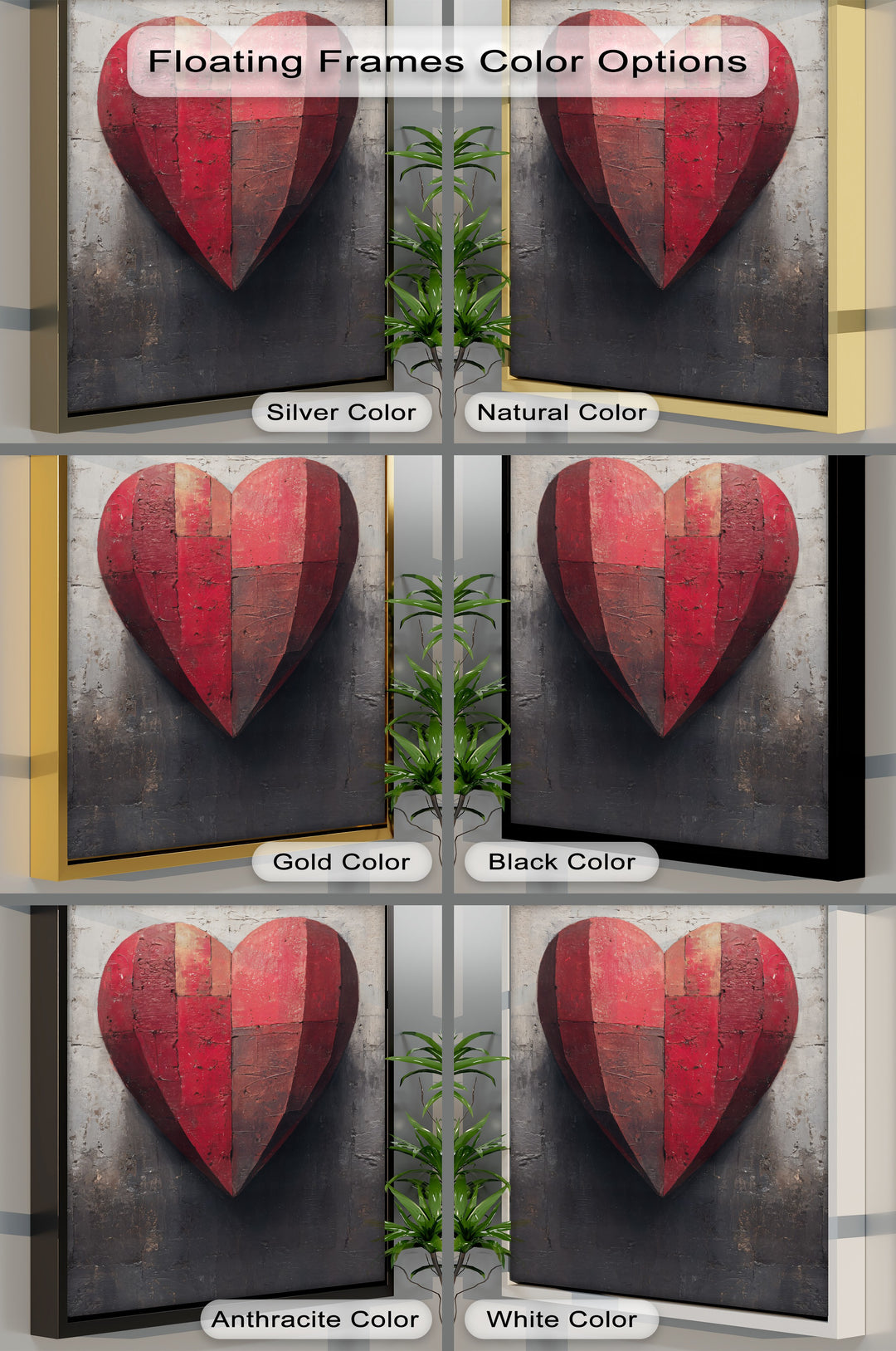 Featuring intense color saturation, this rustic red heart canvas wall decor presents a textured love wall art piece with a contemporary feel.