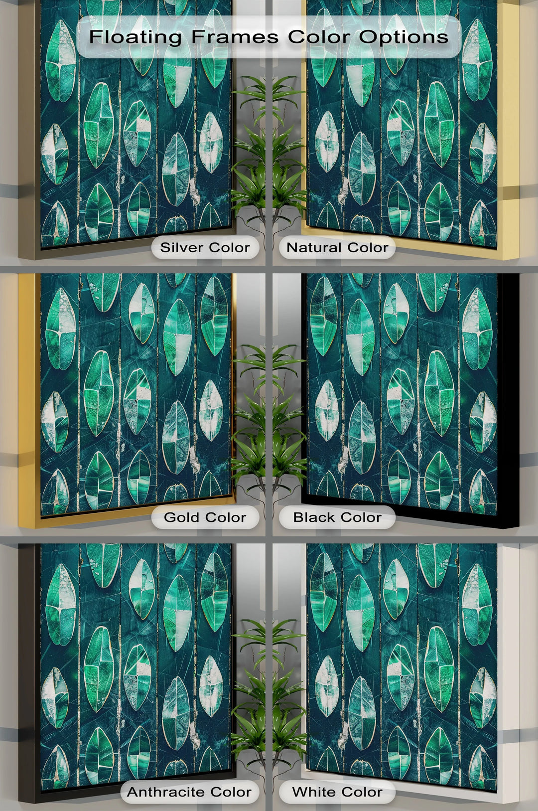 Emerald Leaf Mosaic – Abstract Botanical Canvas Print - MyPhotoStation