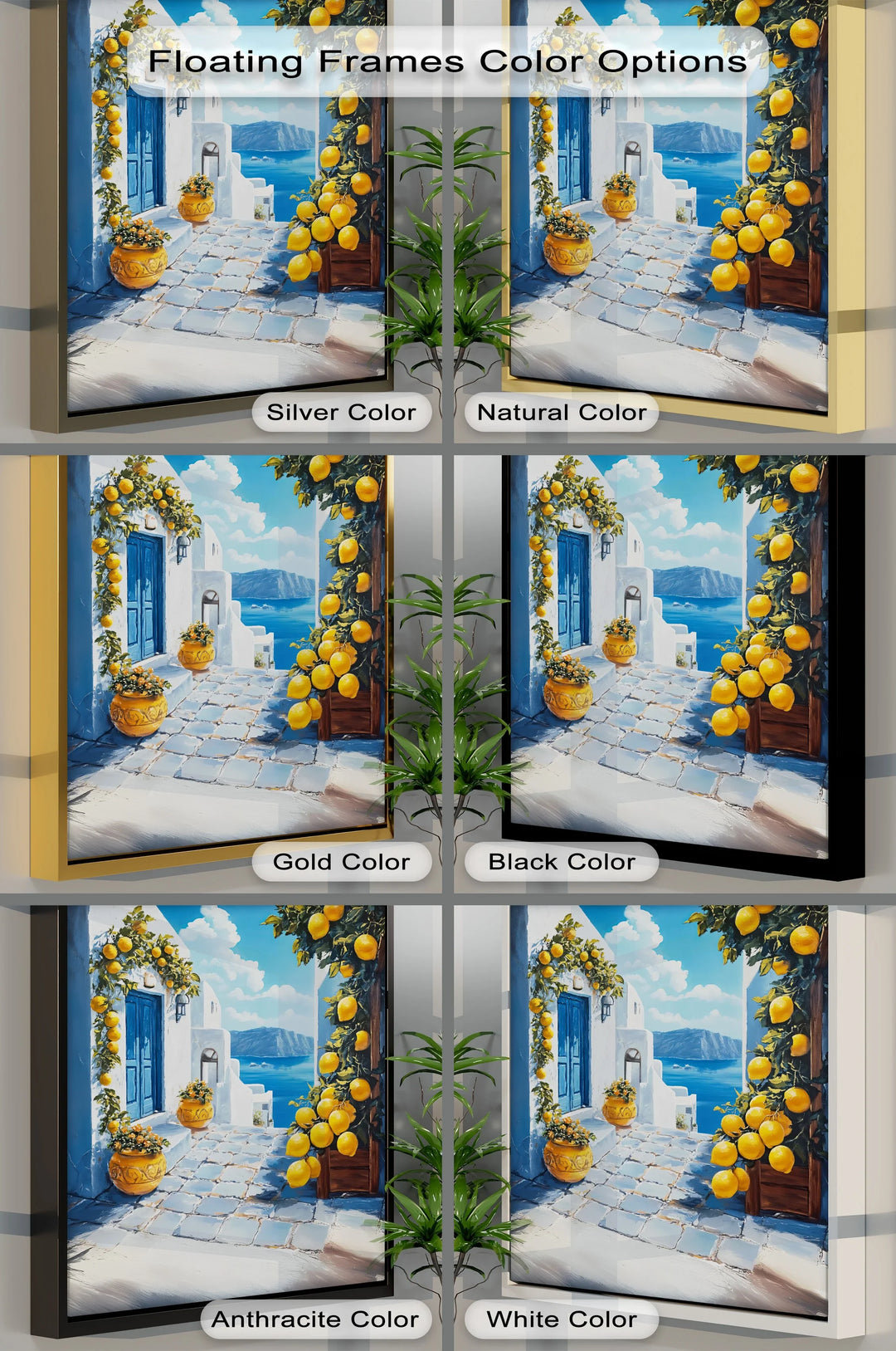 Santorini Sunshine – Mediterranean Lemon Street Canvas Print - MyPhotoStation