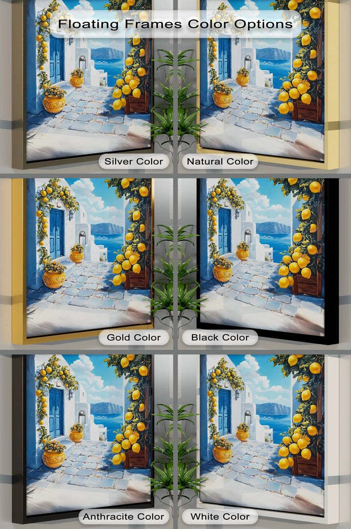 Santorini Sunshine – Mediterranean Lemon Street Canvas Print - MyPhotoStation