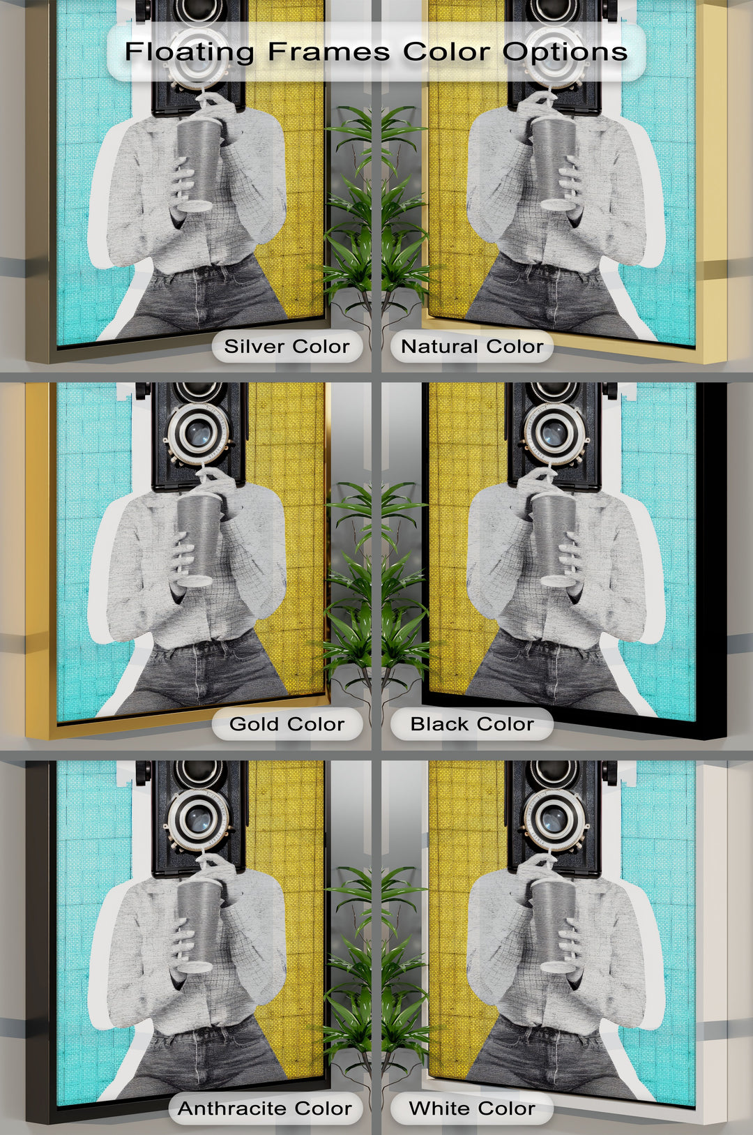 Focus Pop – Retro Camera Head Surrealist Canvas Print