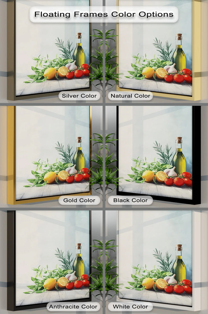 Essence of the Mediterranean – Olive Oil & Herb Kitchen Canvas Print - MyPhotoStation