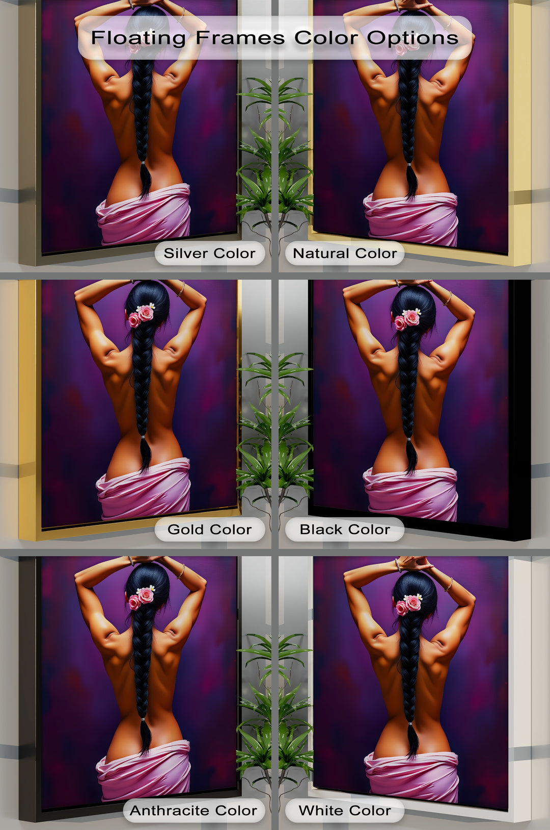 Velvet Blossoms – Erotic Canvas Wall Art | Luxury Framed Bedroom Decor
