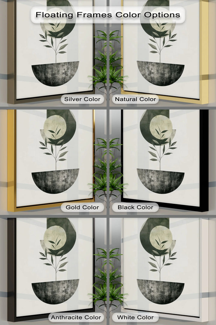 Minimalist Growth – Geometric Plant-Inspired Canvas Print - MyPhotoStation