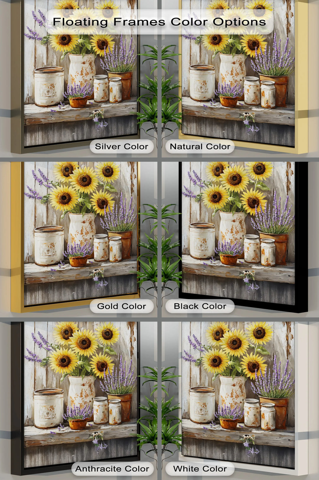 Sunflowers & Lavender – Rustic Farmhouse Floral Canvas Print - MyPhotoStation