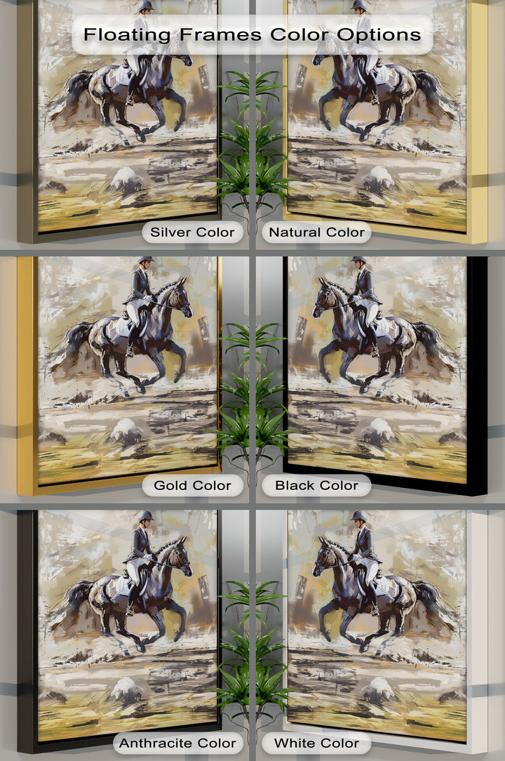 Equestrian Rider with Galloping - Horse Canvas Print