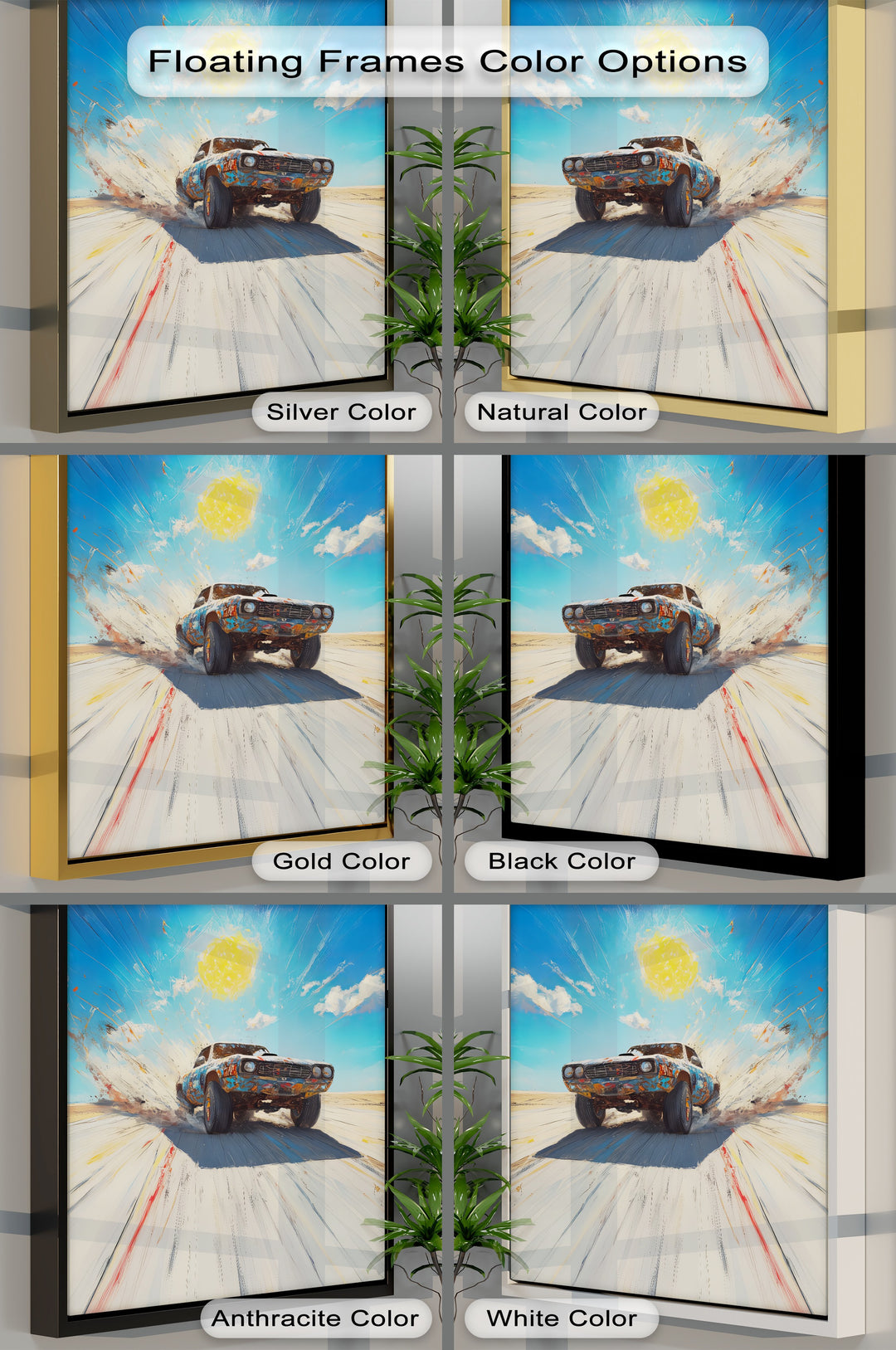 Desert Drift – Explosive Muscle Car in Motion Car Canvas Print