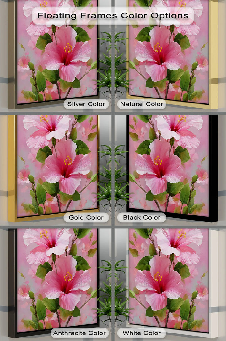 Pink Hibiscus Elegance – Romantic Tropical Floral Canvas Print - MyPhotoStation