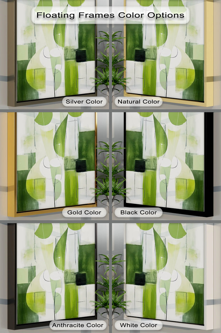 Verdant Geometry – Abstract Leaf-Inspired Canvas Print - MyPhotoStation