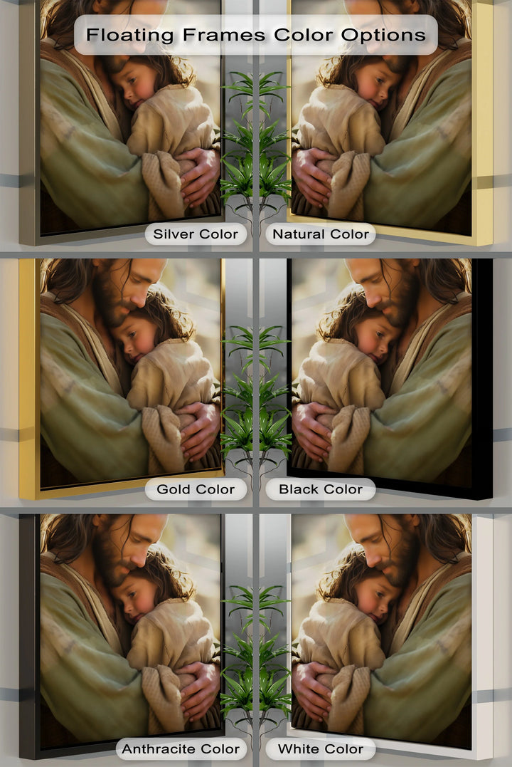 Sacred Shelter – Jesus Embracing a Child Canvas Print - MyPhotoStation