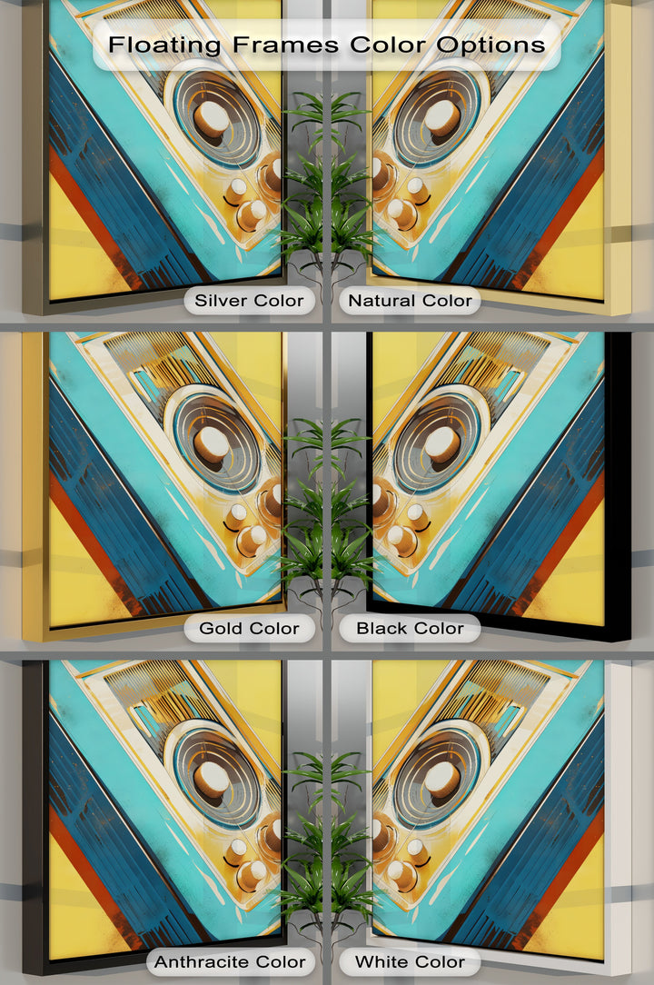 Golden Frequency – Retro Stereo Abstract Canvas Print