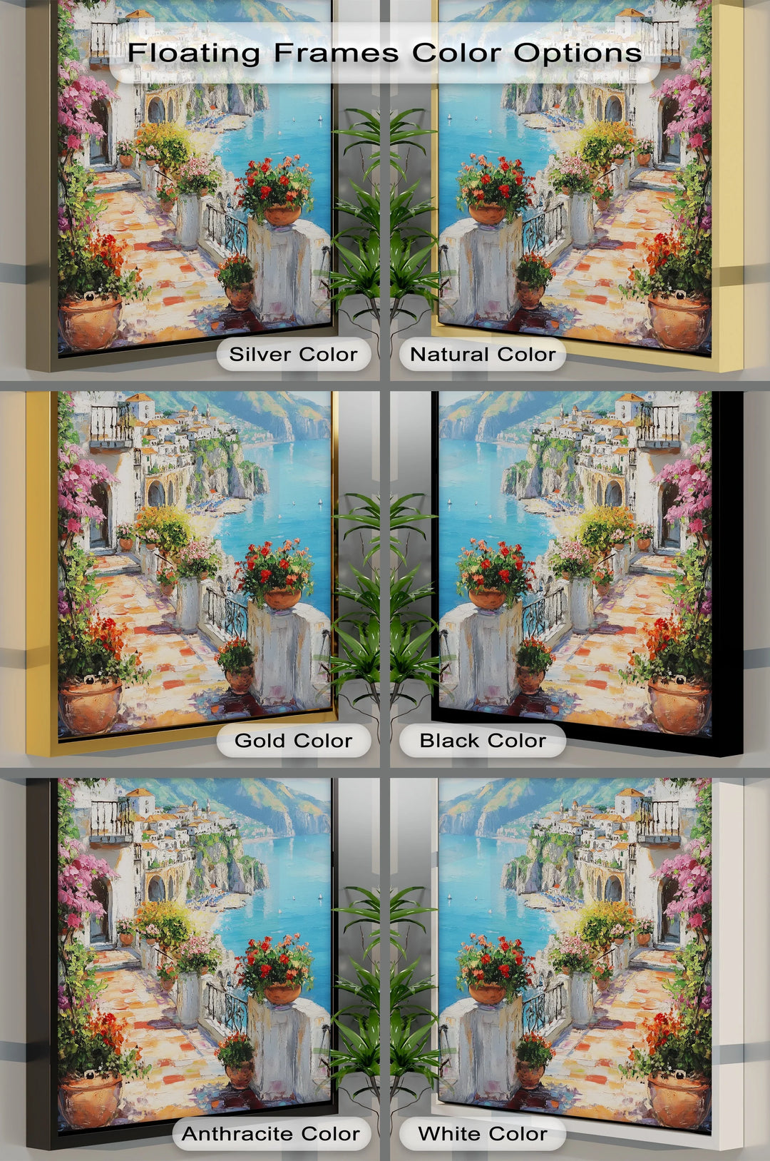 Amalfi Terrace Bloom – Coastal Italian Balcony Canvas Print - MyPhotoStation