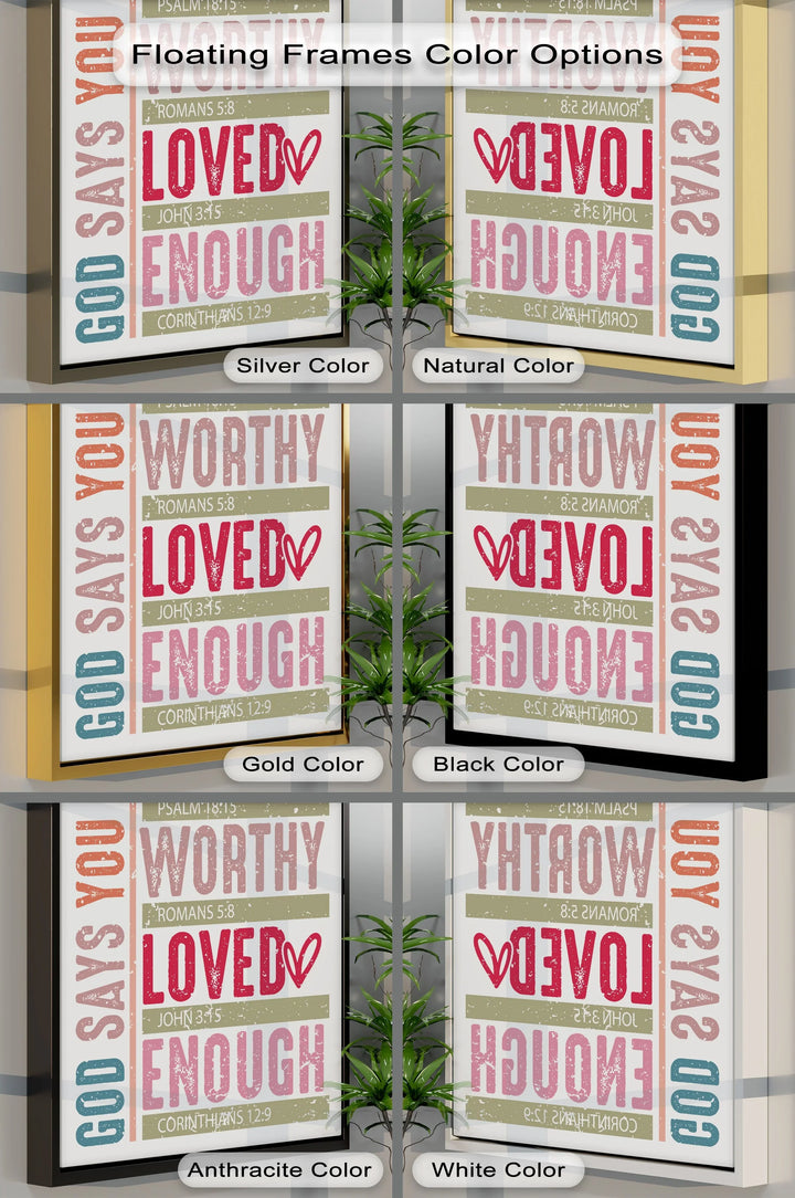 God Says You Are: Strong, Worthy, Loved, Enough – Scripture Canvas Print - MyPhotoStation