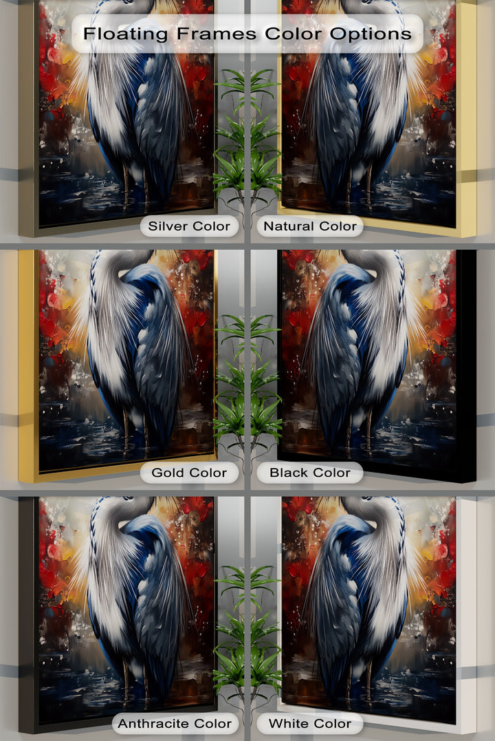 Regal Blue Heron – Majestic Bird Portrait Canvas Print