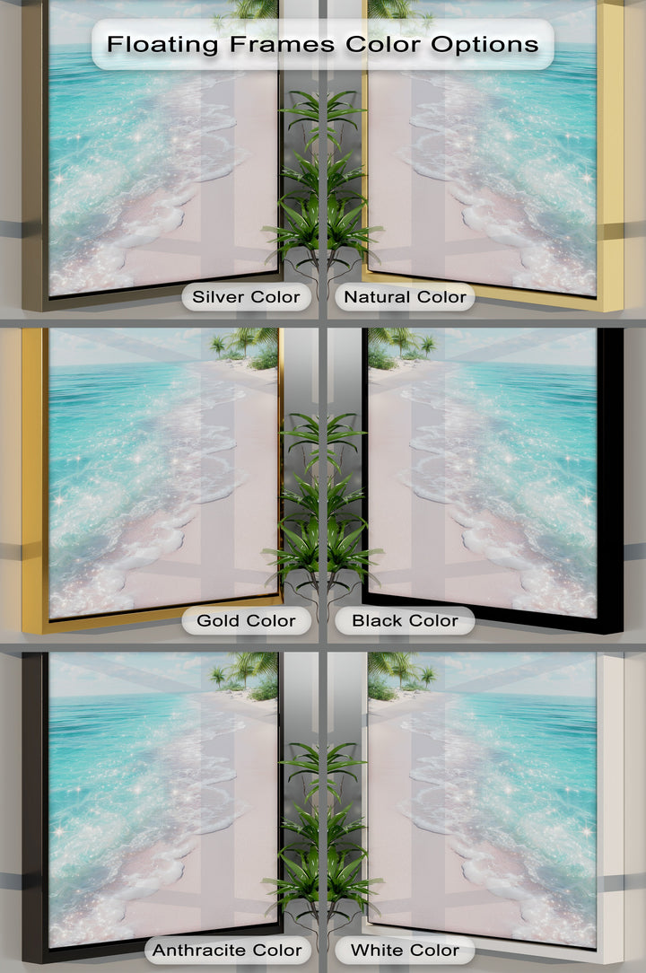 Tropical Bliss – Sparkling Pink Beach Canvas Print