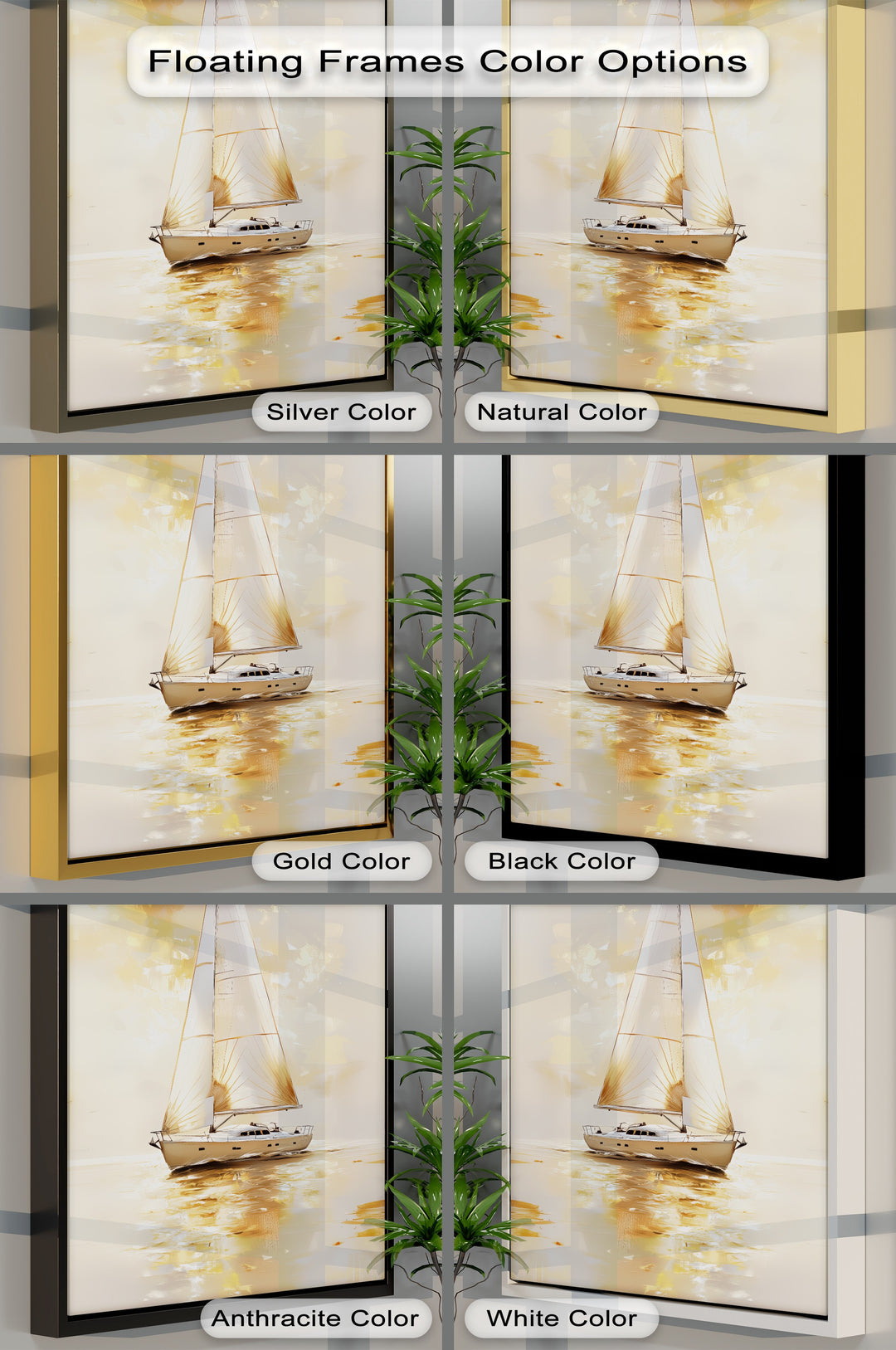 Golden Serenity – Sunset Sailing Boat Canvas Print
