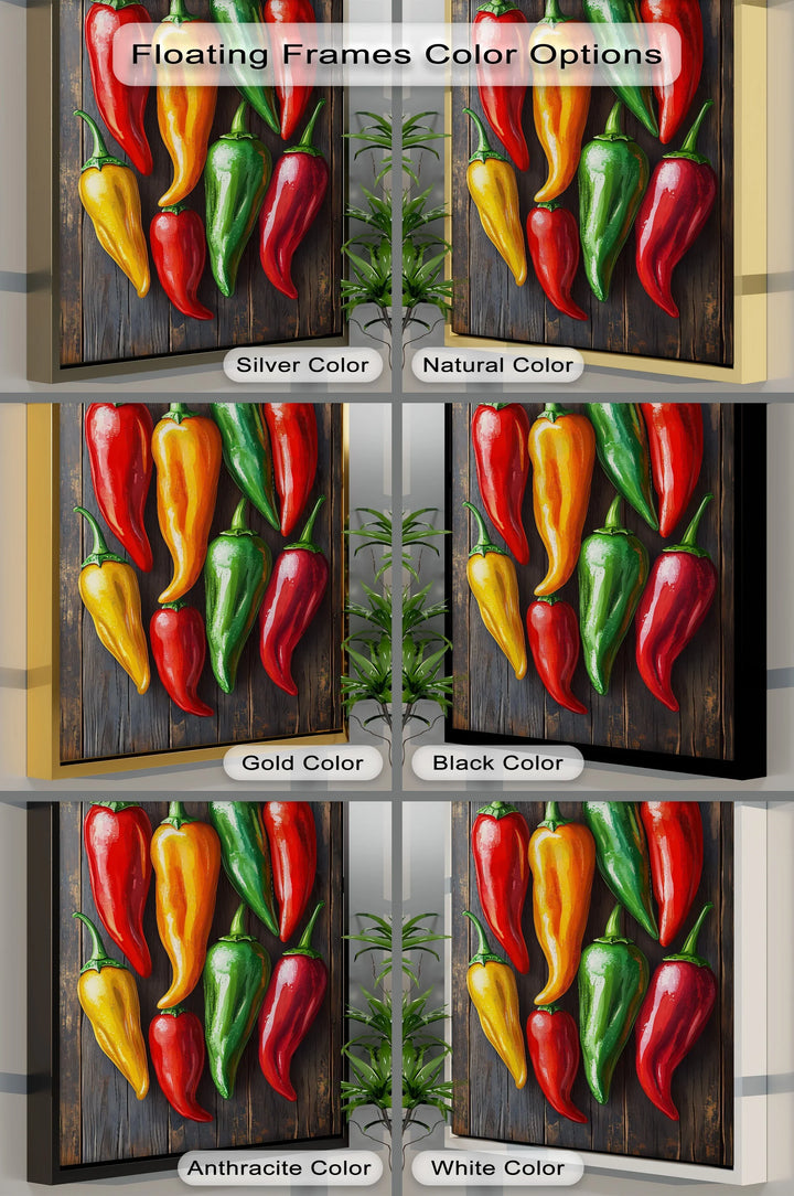 Colorful Peppers – Rustic Vegetable Kitchen Canvas Print - MyPhotoStation