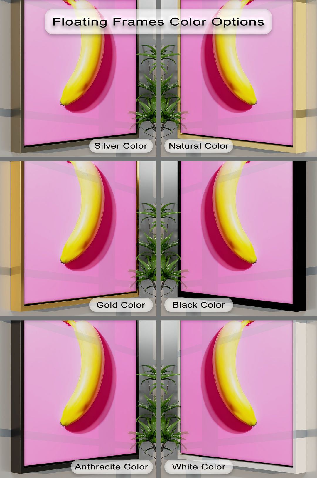 Pop Banana – Bold Yellow Fruit on Pink Canvas Print