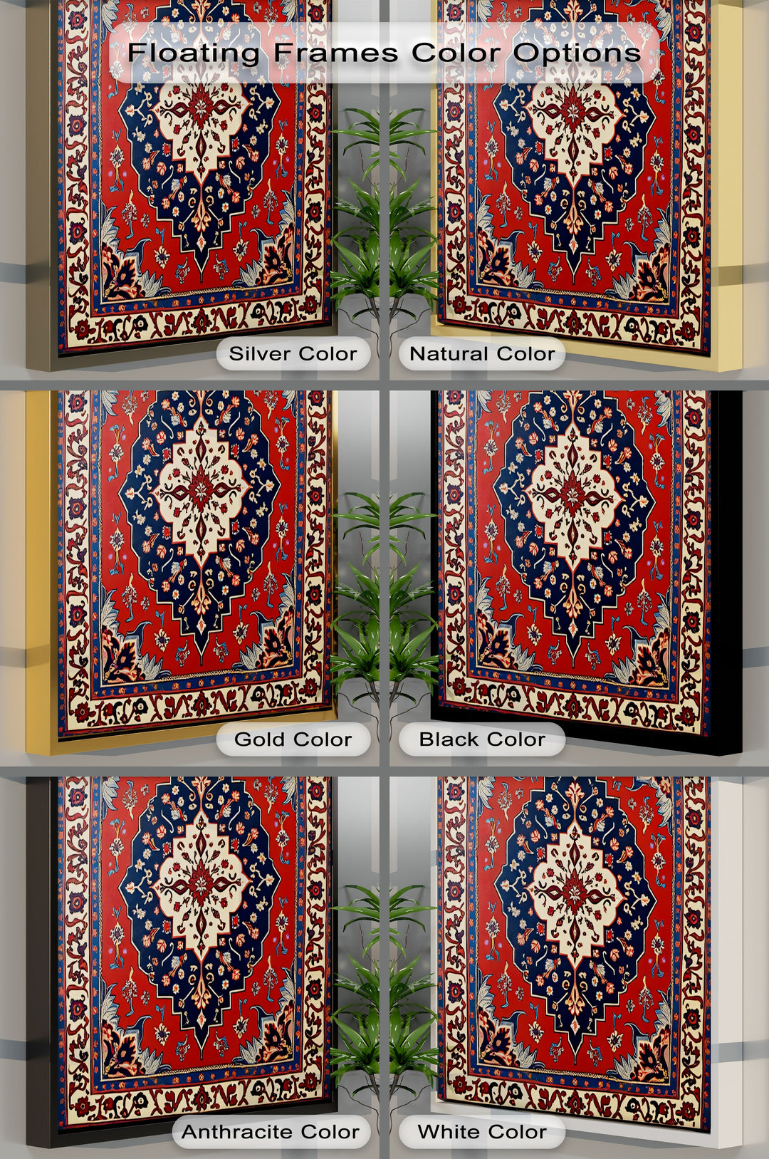 Midnight Garden Medallion – Persian Canvas Print