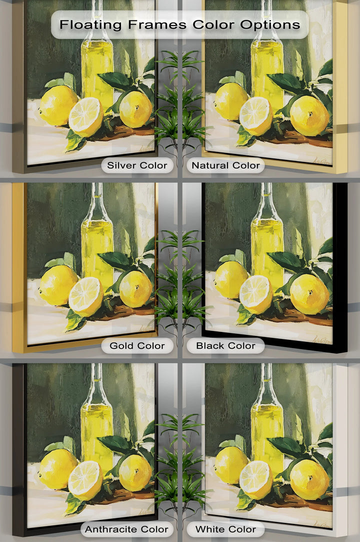 Mediterranean Essence – Lemons and Olive Oil Canvas Print - MyPhotoStation