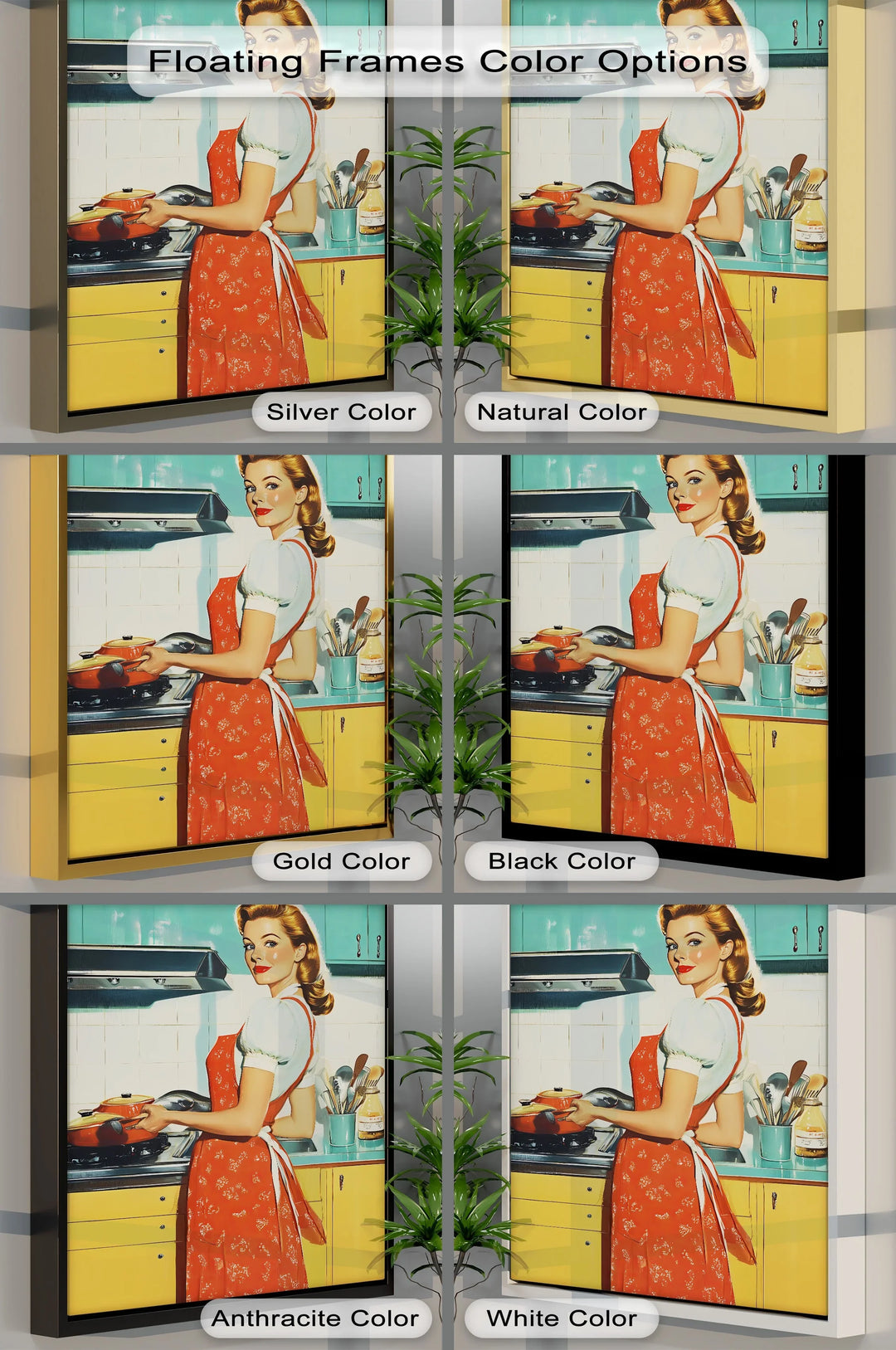 Retro Homemaker – 1950s Kitchen Canvas Print - MyPhotoStation