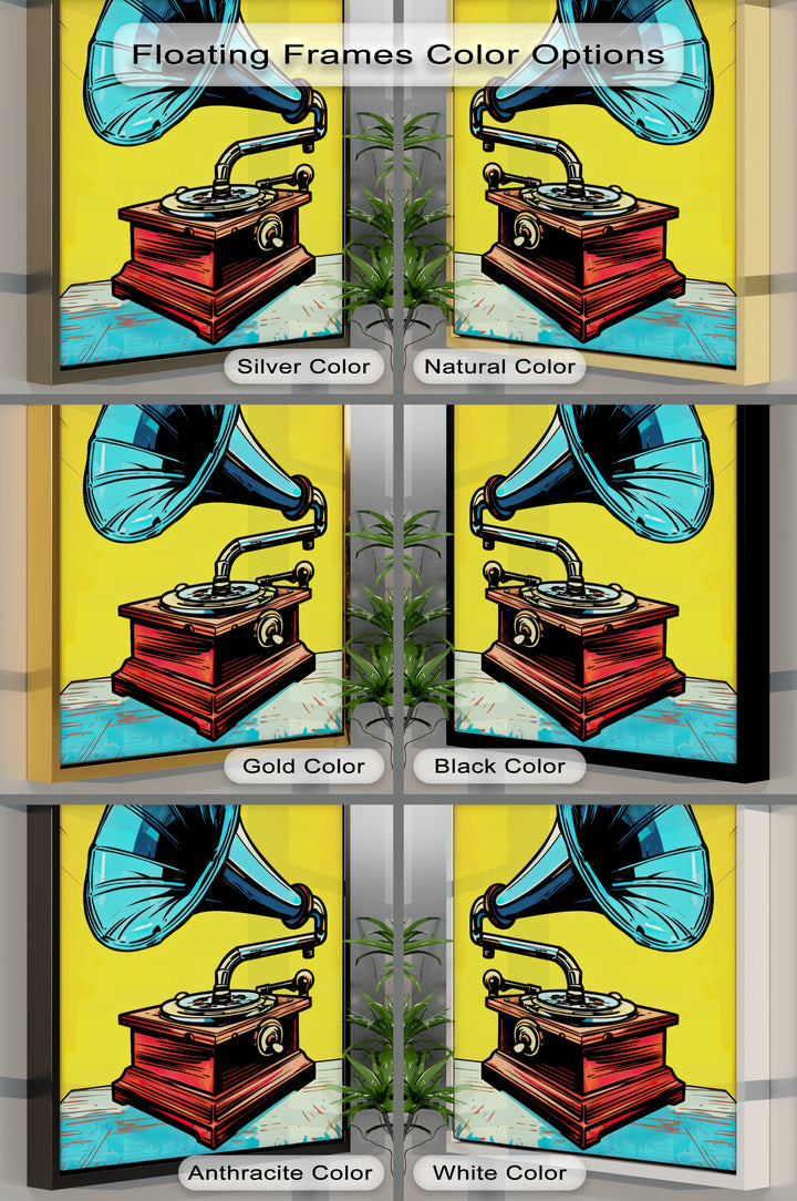 Vinyl Echo – Pop Art Gramophone Canvas Print