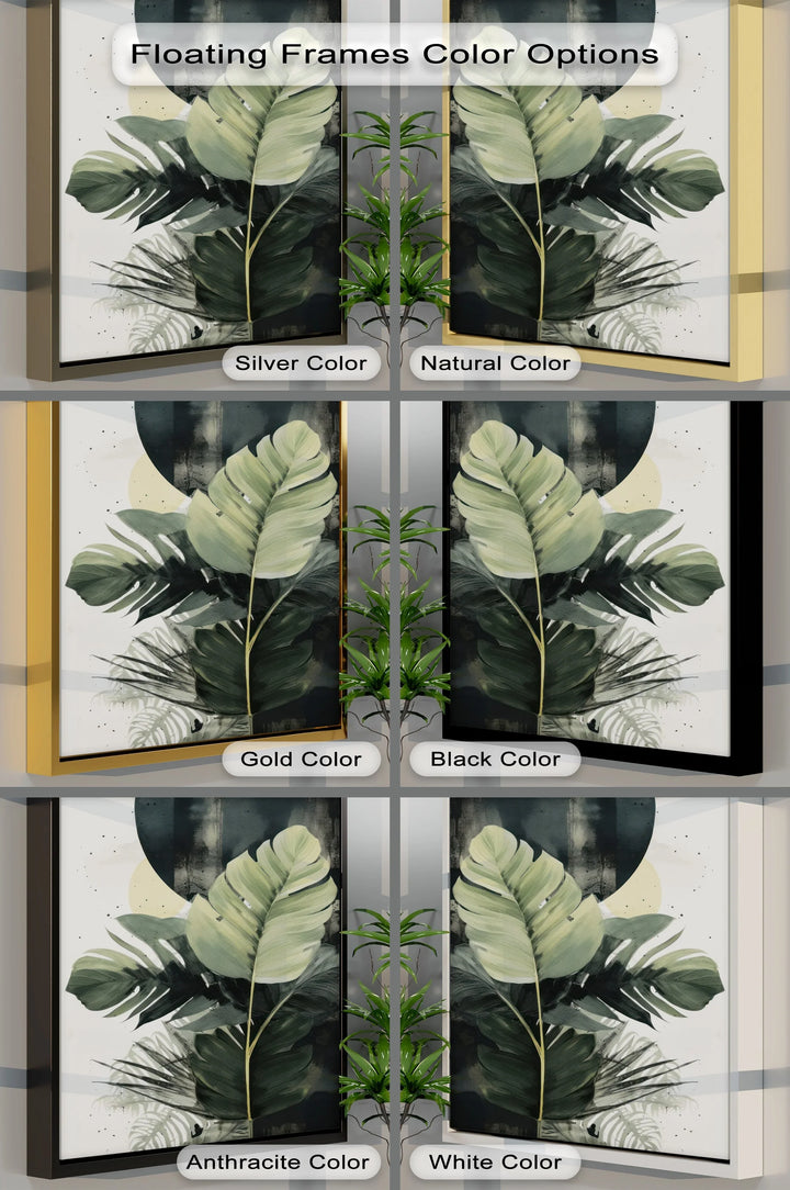 Tropical Eclipse – Modern Monstera Leaf Canvas Print - MyPhotoStation