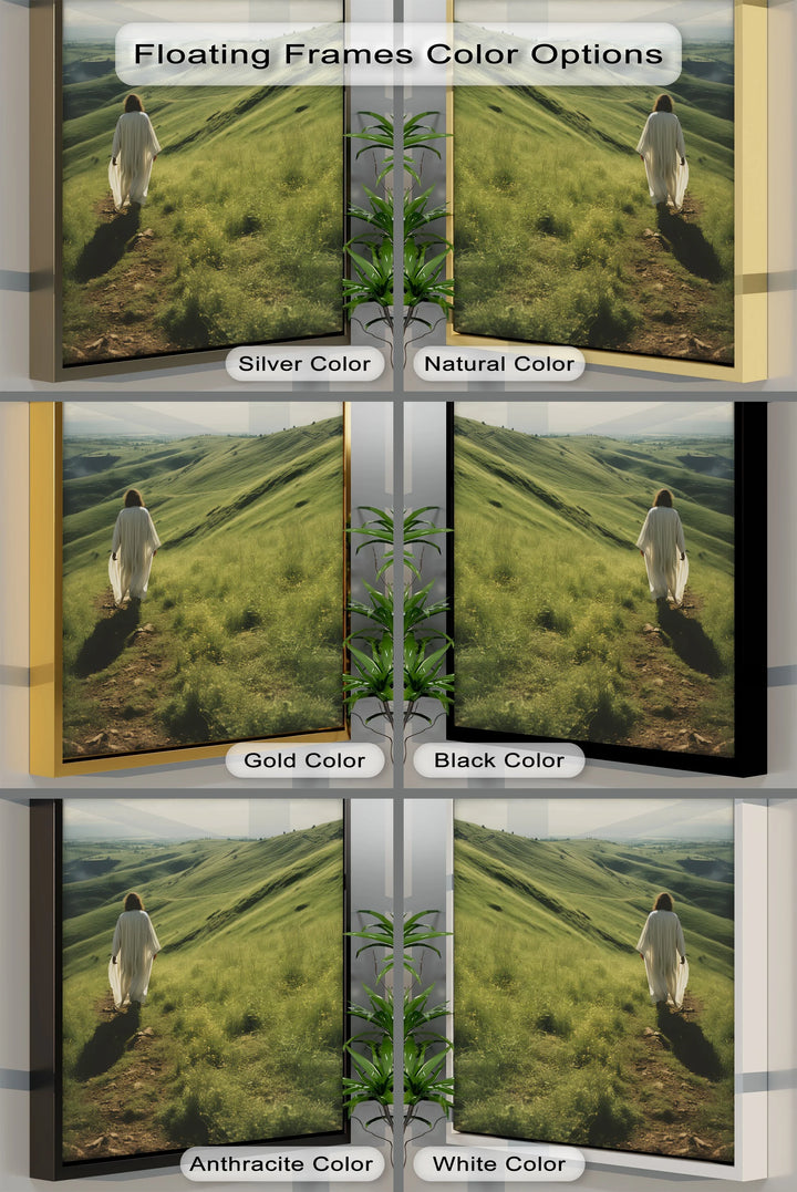 Guided by Grace – Jesus Walking Through Green Pastures Canvas Print - MyPhotoStation