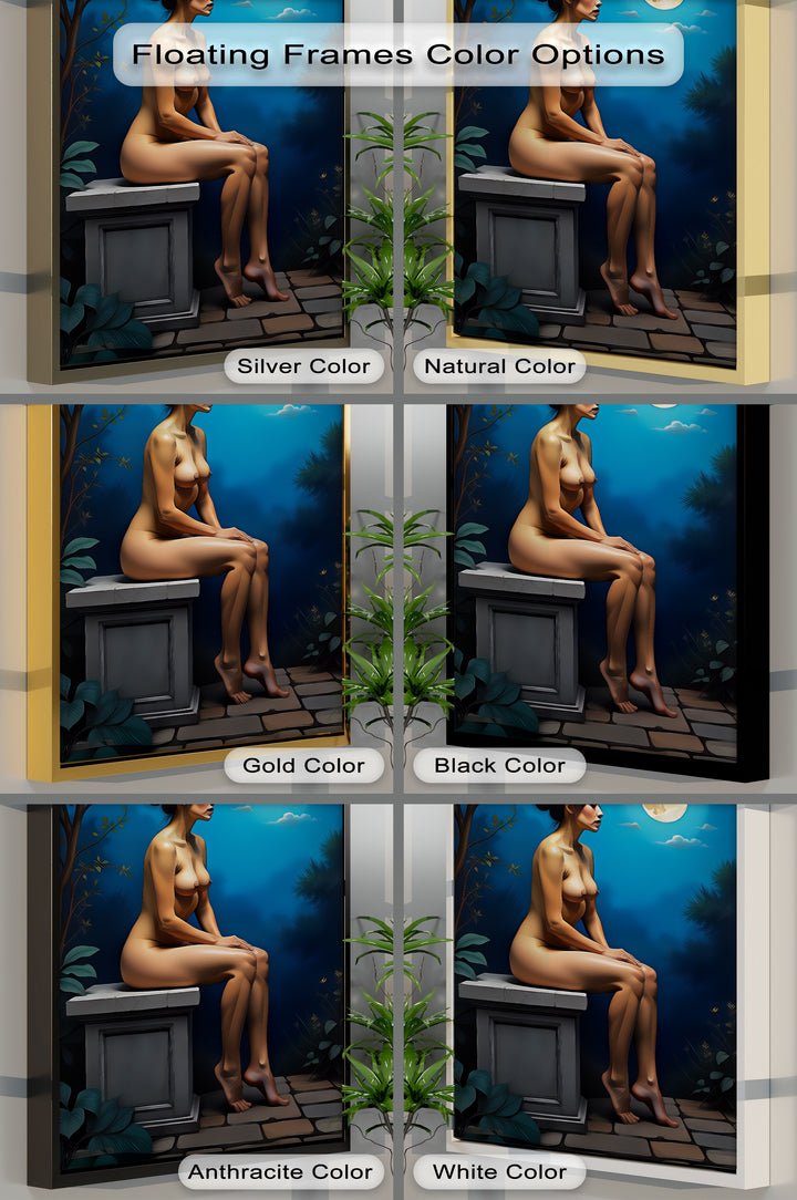 Moonlit Solitude – Elegant Nude Canvas Wall Art | Framed Artwork