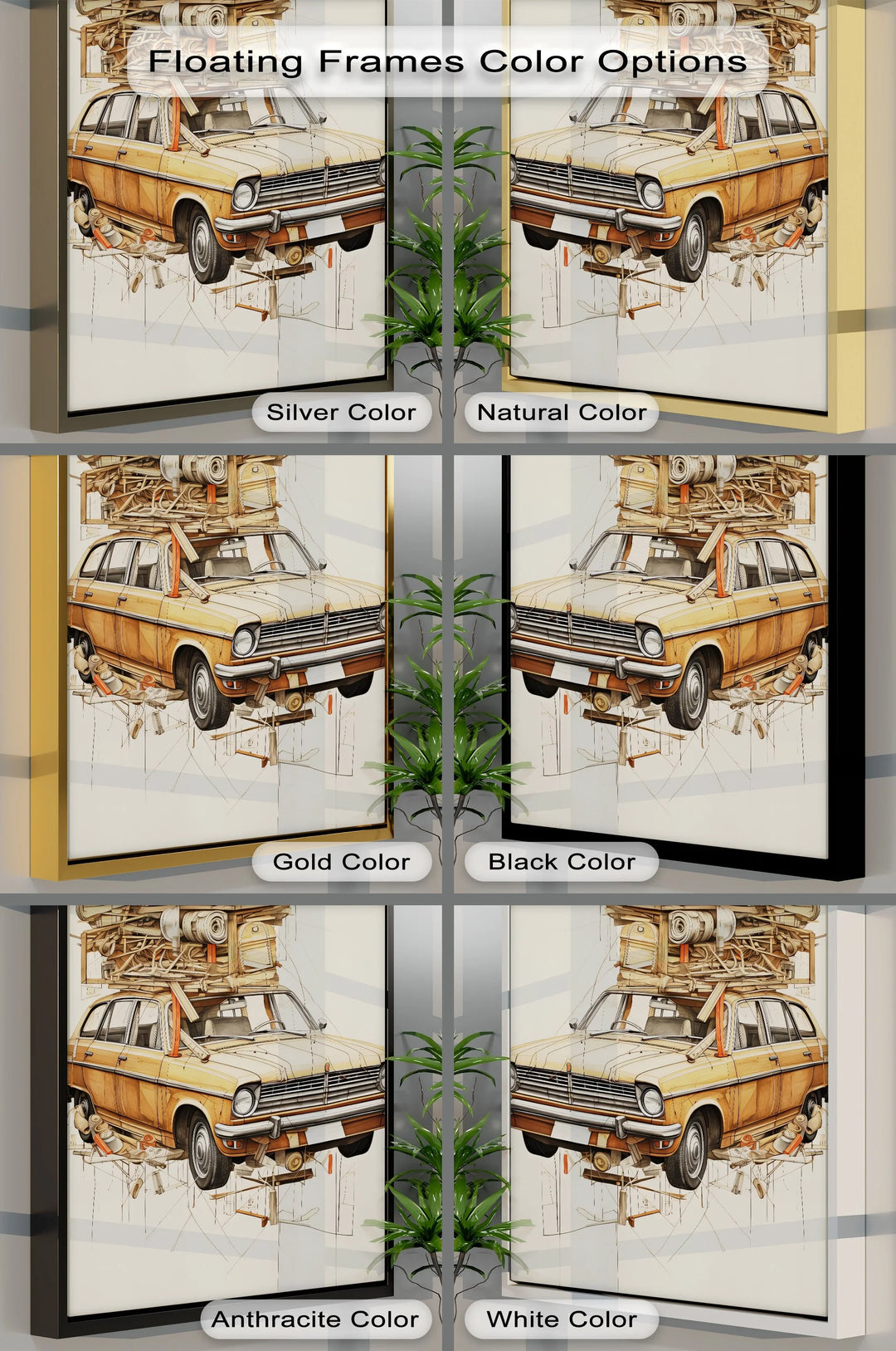 Overloaded Journey in Wood Texture – Car Canvas Print - MyPhotoStation