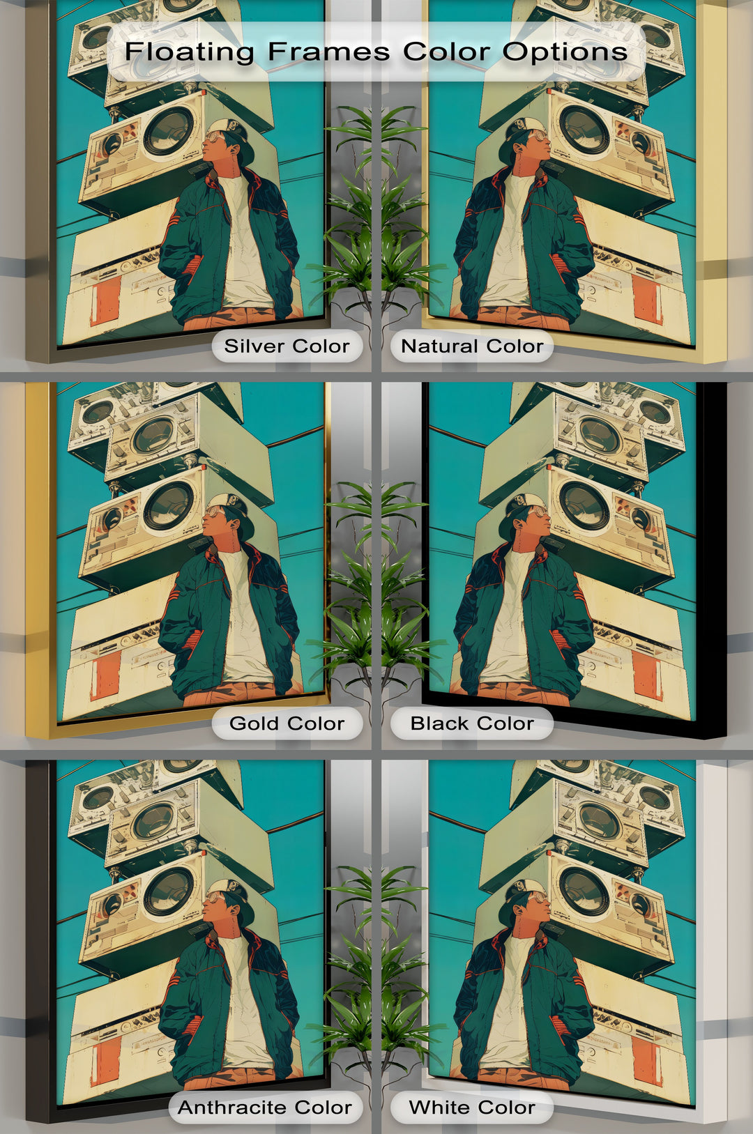 Stacked Boom Boxes with Streetwear Vibes- Retro Canvas Print