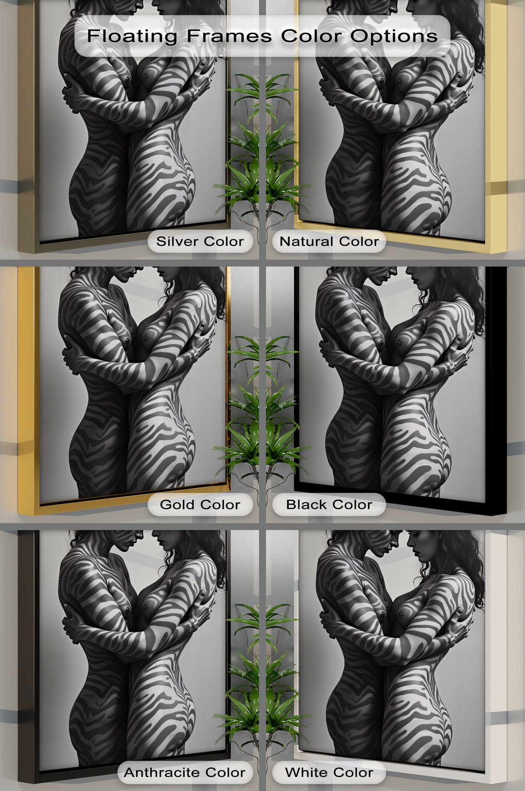 Zebra Embrace – Erotic Canvas Print