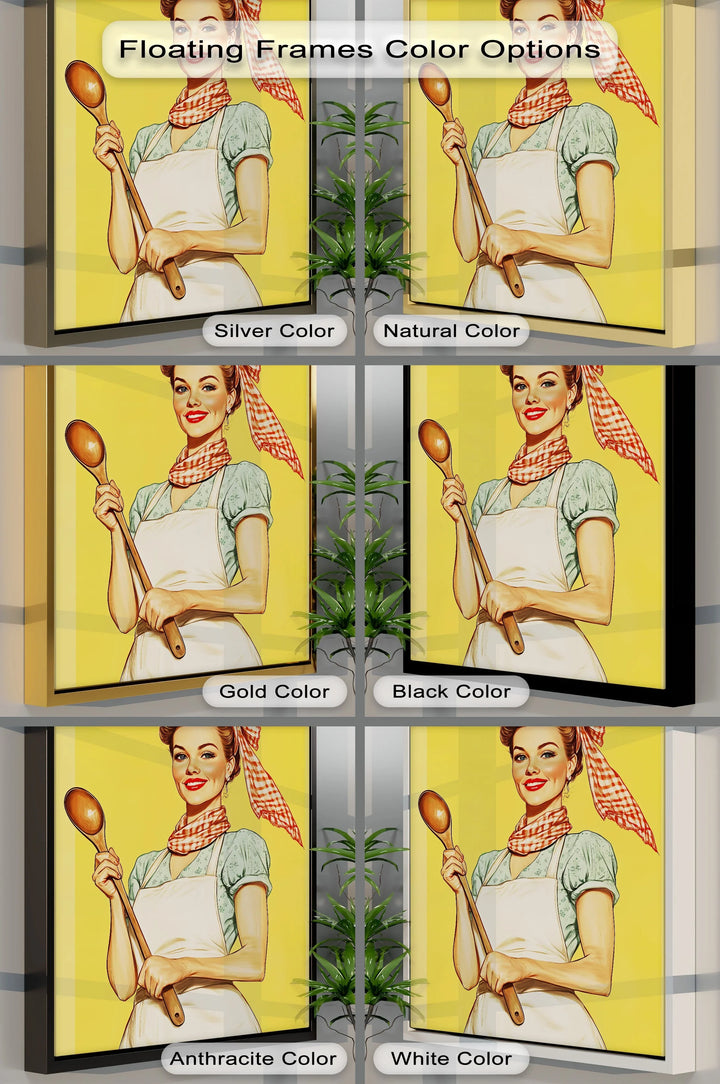 Retro Kitchen Muse – Vintage Cooking Lady Canvas Print - MyPhotoStation