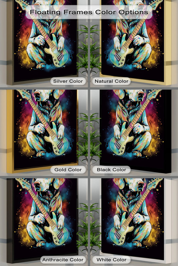 Electric Pup Vibes – Colorful Rock Music Dog Portrait Puppies Canvas Print - MyPhotoStation