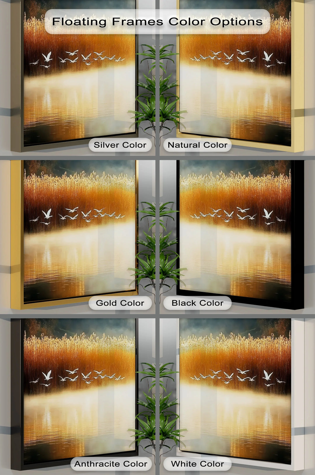 Golden Flight – Tranquil Birds at Sunset Canvas Print - MyPhotoStation