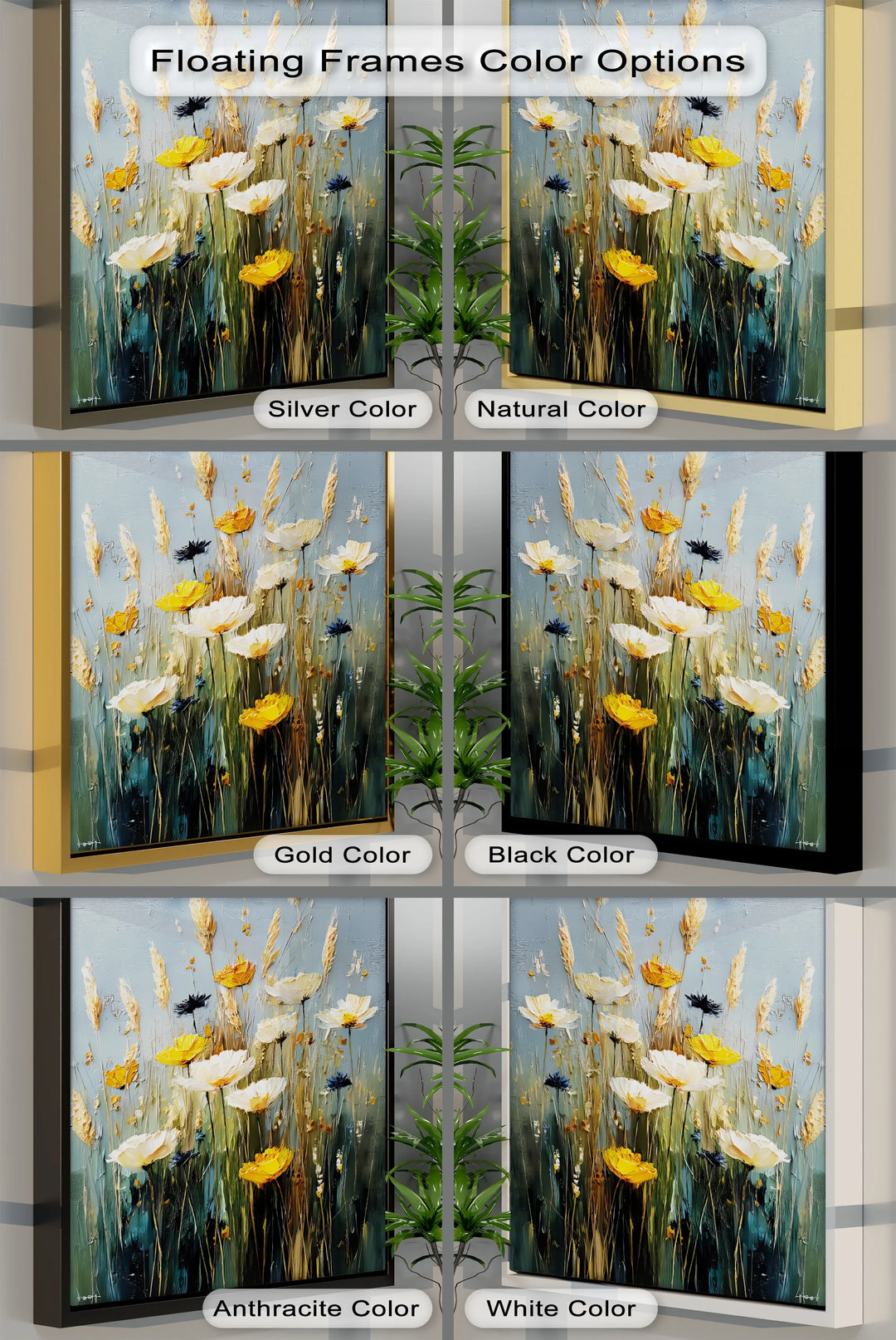 Golden Meadow Blooms – Wildflower Canvas Wall Art - MyPhotoStation