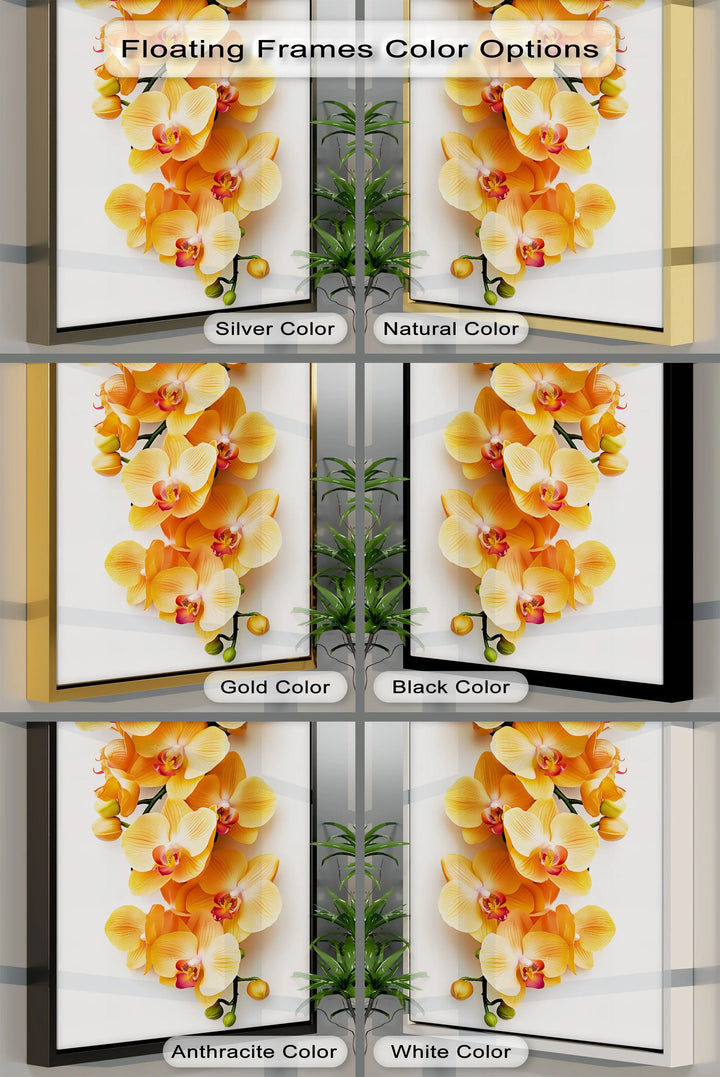 Golden Orchid Radiance – Orange Phalaenopsis Floral Canvas Print - MyPhotoStation