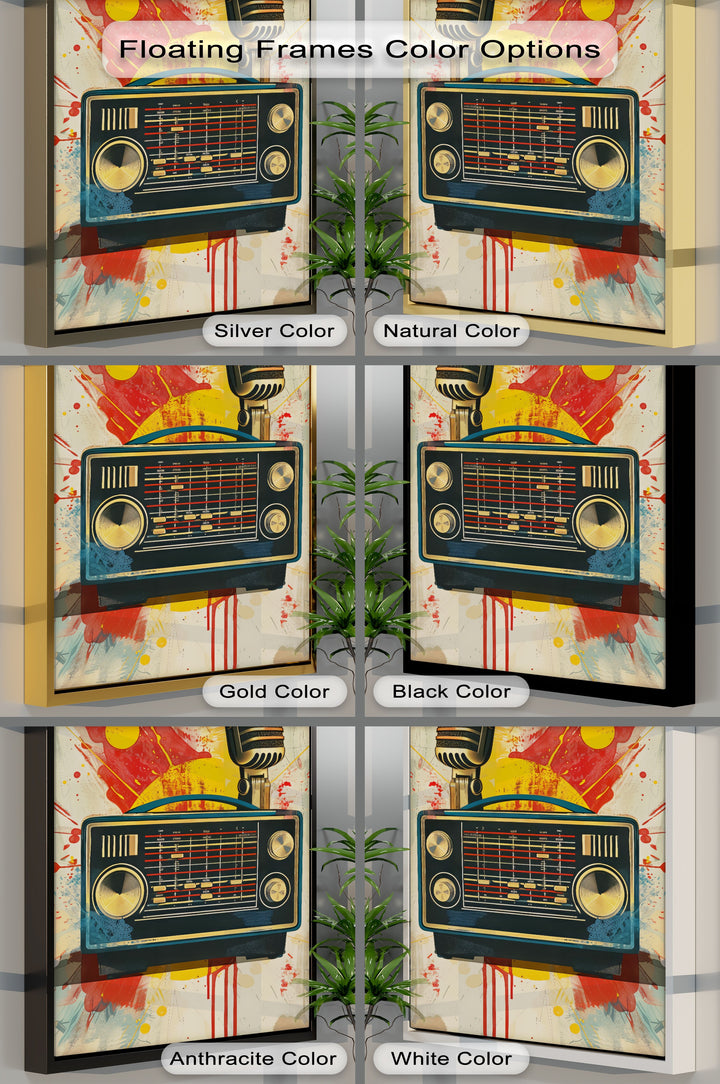 Broadcast Vibes – Vintage Radio and Microphone Canvas Print
