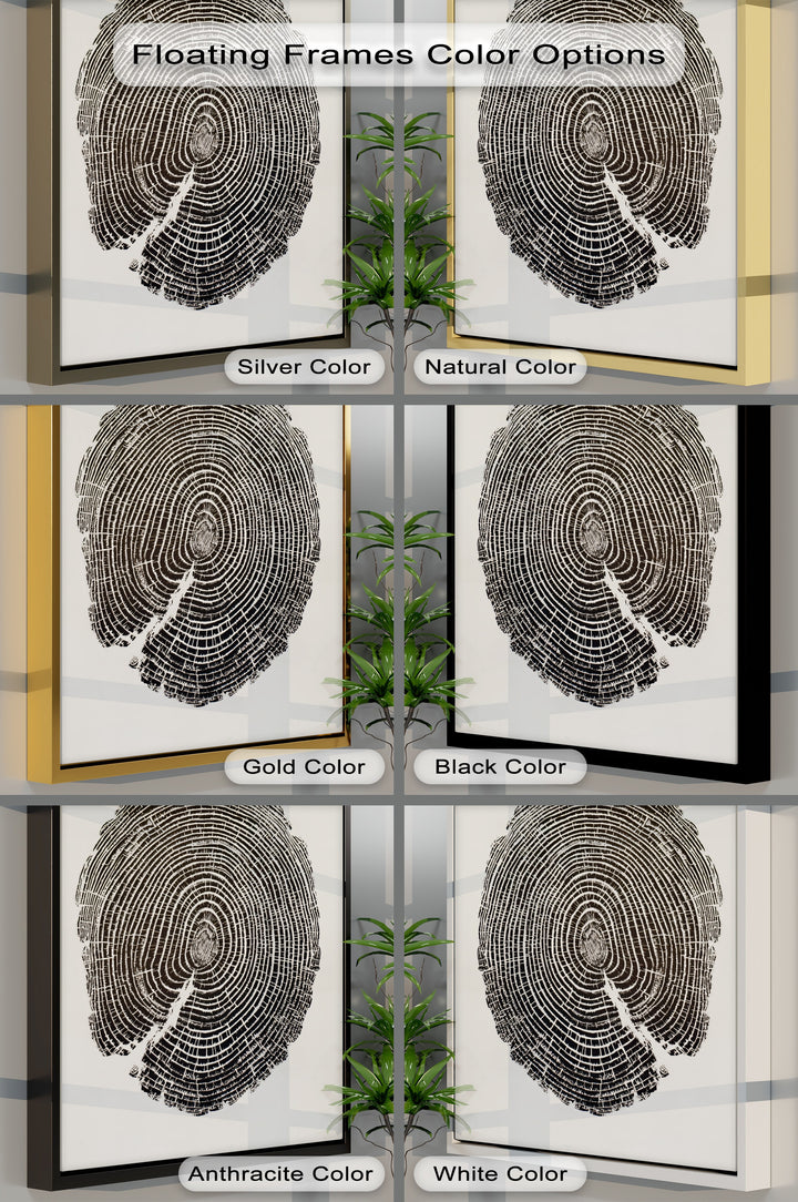 Highlighting the layering effect, this minimalist tree ring art showcases some of the best canvas prints with its modern wood grain that creates visual depth.