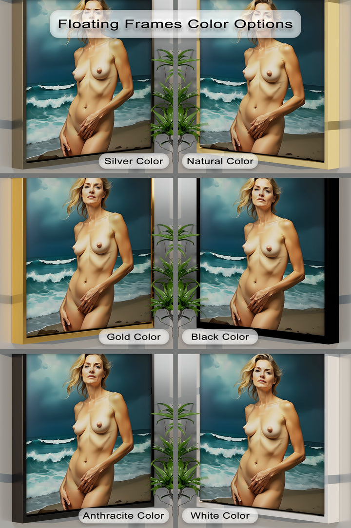 Ocean Muse – Windswept Nude Canvas Wall Art | Framed Art