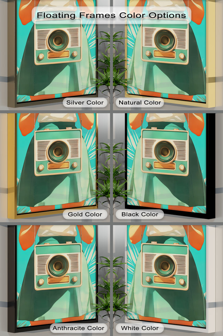 Tuned In – Retro Radio Girl Canvas Print