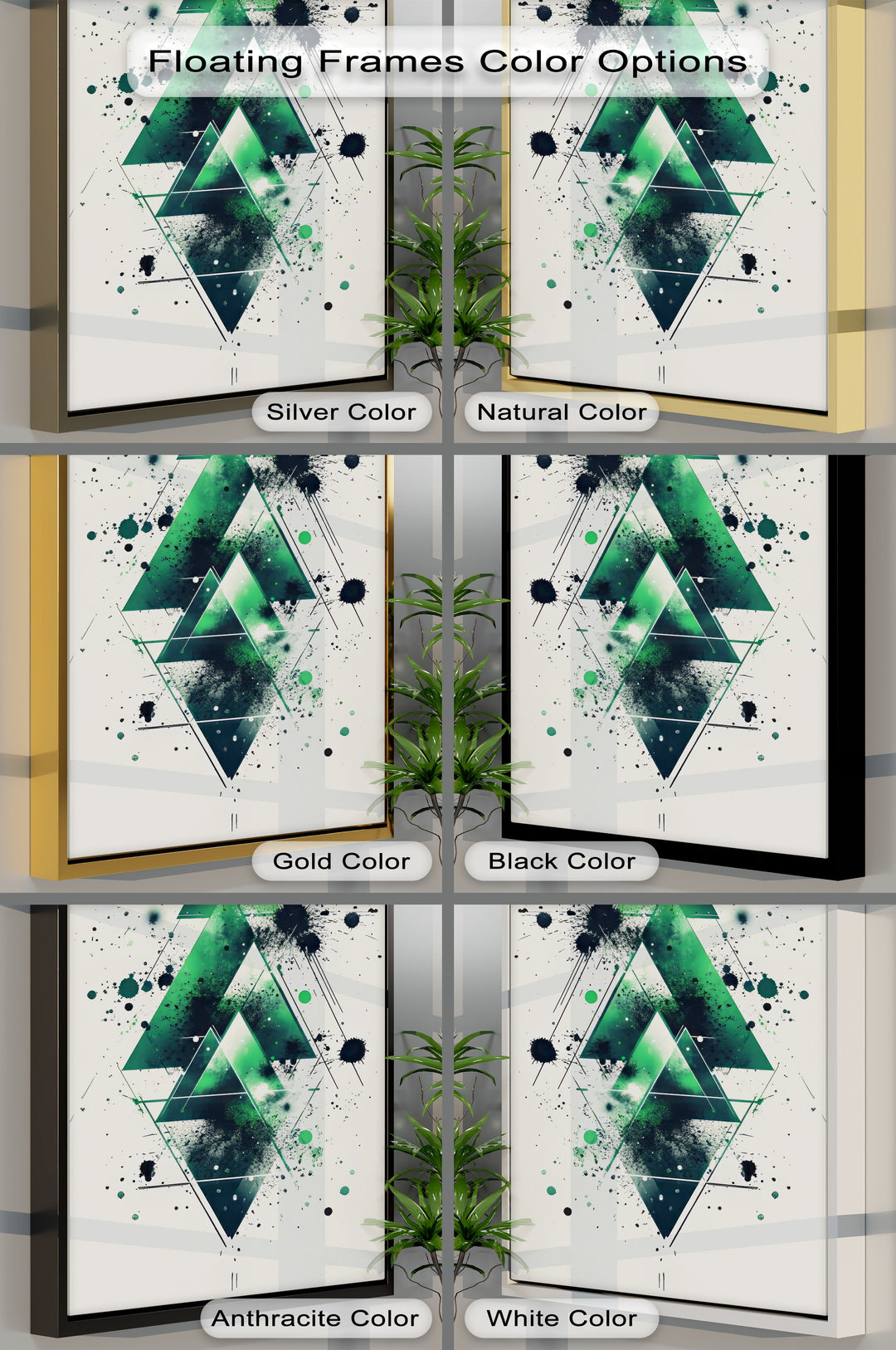 Geometric Green Explosion – Abstract Modern Canvas Print - MyPhotoStation