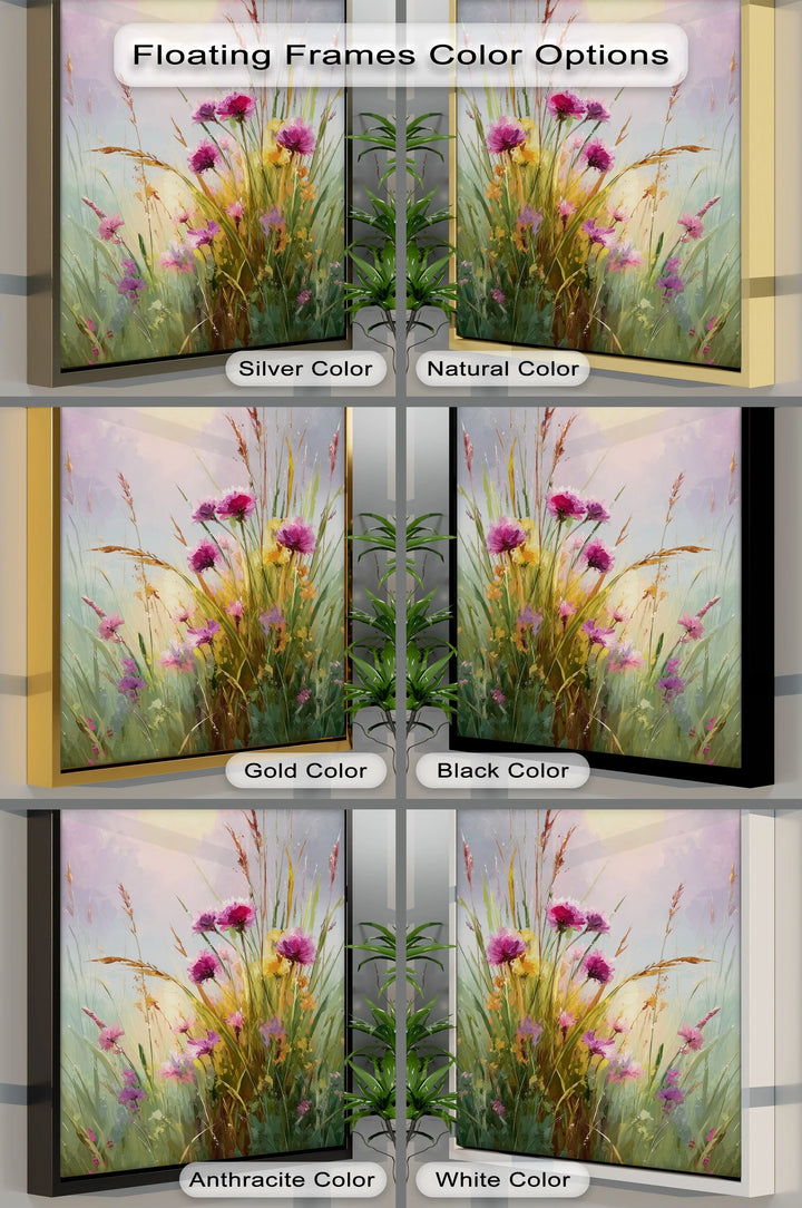 Wildflower Meadow at Dusk – Sunset Landscape Canvas Print - MyPhotoStation
