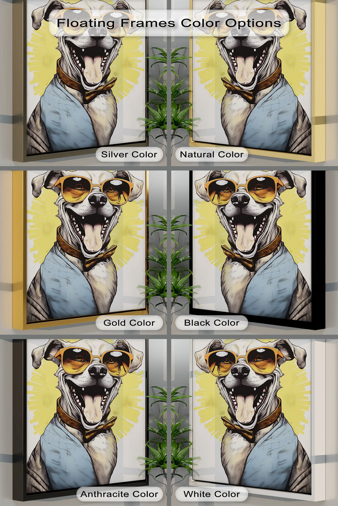 Sunshine Smile Pup – Retro Cool Dog Portrait Puppies Canvas Print - MyPhotoStation