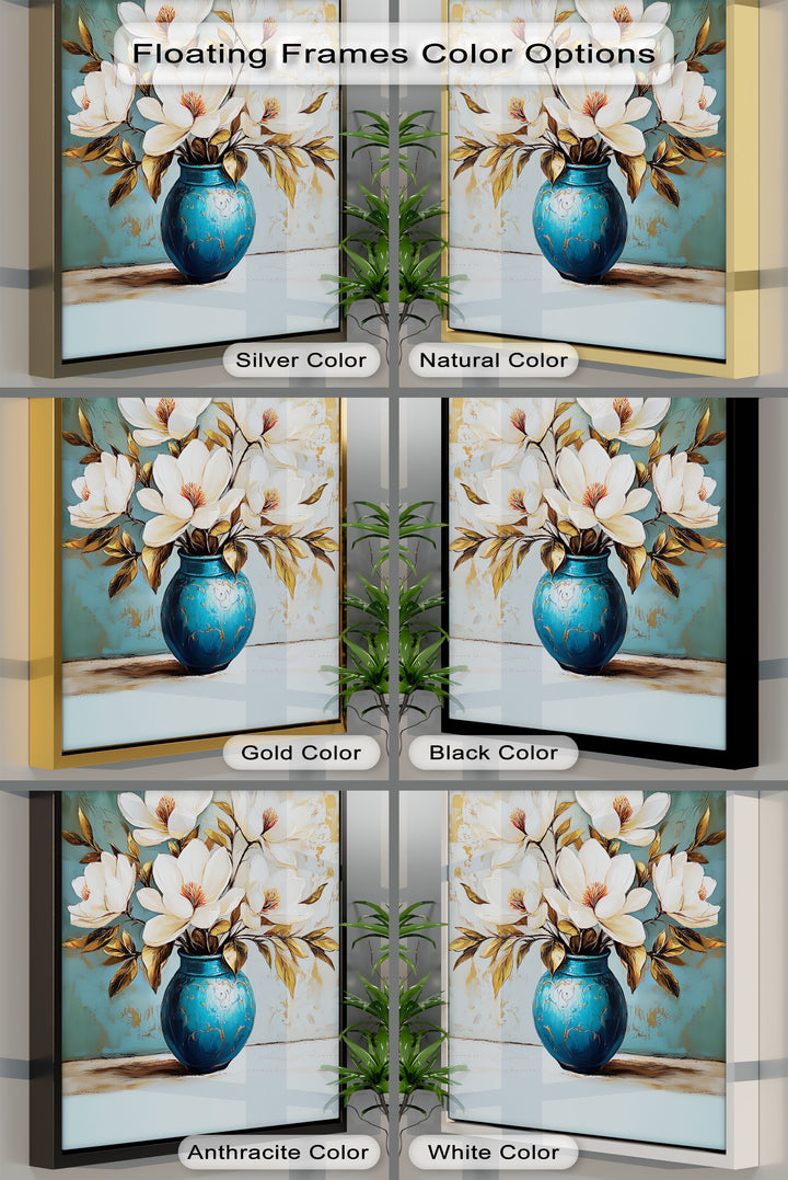 Ivory Magnolia Elegance – White Floral Canvas Print