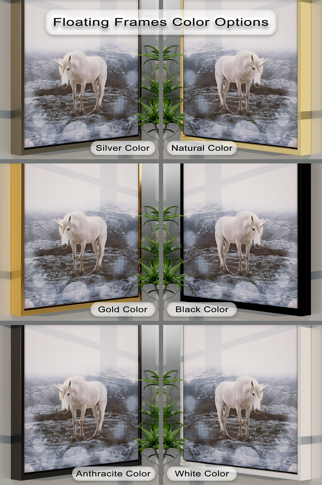 Celestial Wanderer – White Unicorn Fantasy Canvas Print